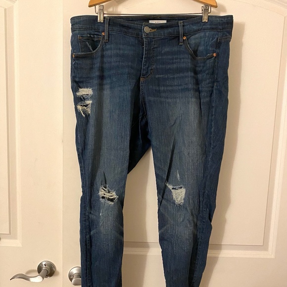 Ann Taylor LOFT plus size ripped skinny jeans - Picture 1 of 2